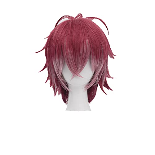 LINLINCD-Wig Anime Cosplay Rollenspiel for Diabolik-Liebhaber Sakamaki Ayato Dark Red Mix Kurze Cosplay-Perücke