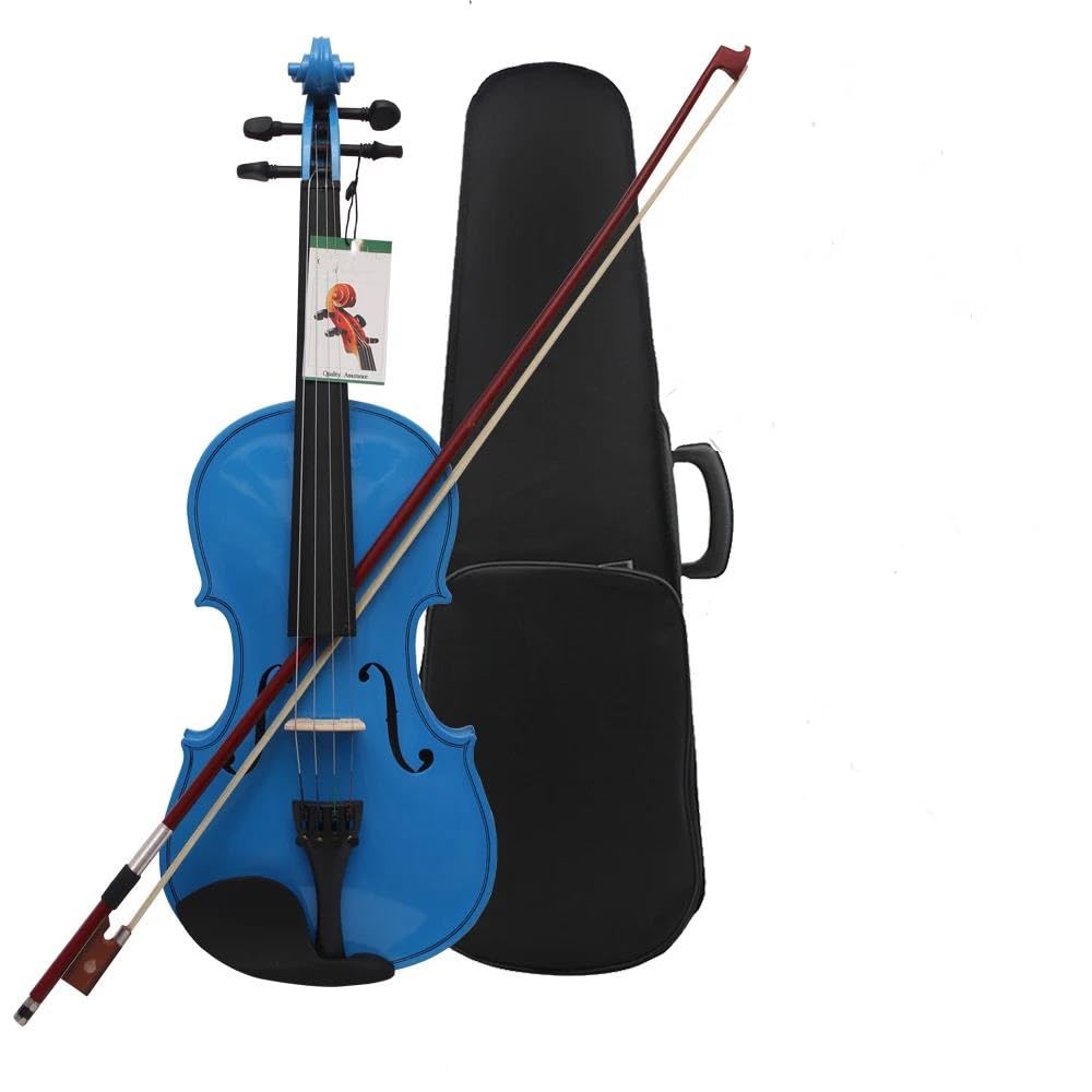 Standard Violine 4/4 Violine Geeignet Für Anfänger Student Violine Sets(4-4Blue 2 Set)