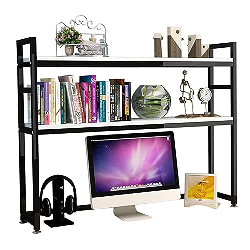 Kleines Schreibtisch-Bücherregal - Erweiterbarer Schreibtisch-Aufbewahrungs-Organizer, Verstellbare Bücherregal-Schreibtisch-Racks, Schreibtisch-Bücherregal für Computertisch, Holzmetall, für das Ho