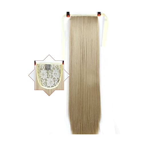 Ponytail Extension/Haarteil 55,9 cm lange, glatte, weiche, hitzebeständige synthetische Clip-in-Haarteile mit Kordelzug, gerade Pferdeschwanz-Haarteile, Pferdeschwanz-Extensions for Frauen Pferdeschwa