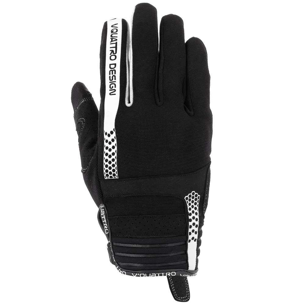 V Quattro Design Rush 18 Herren Handschuhe, Schwarz/Weiß, Größe 3XL