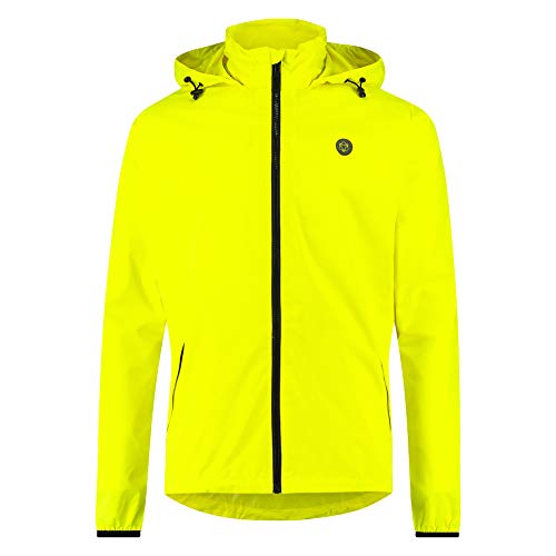 AGU GO Essential Regenjacke Damen & Herren, Fahrradjacke Wasserdicht & Winddicht, Atmungsaktiv, Reflektierend, Unisex, XXL, Gelb