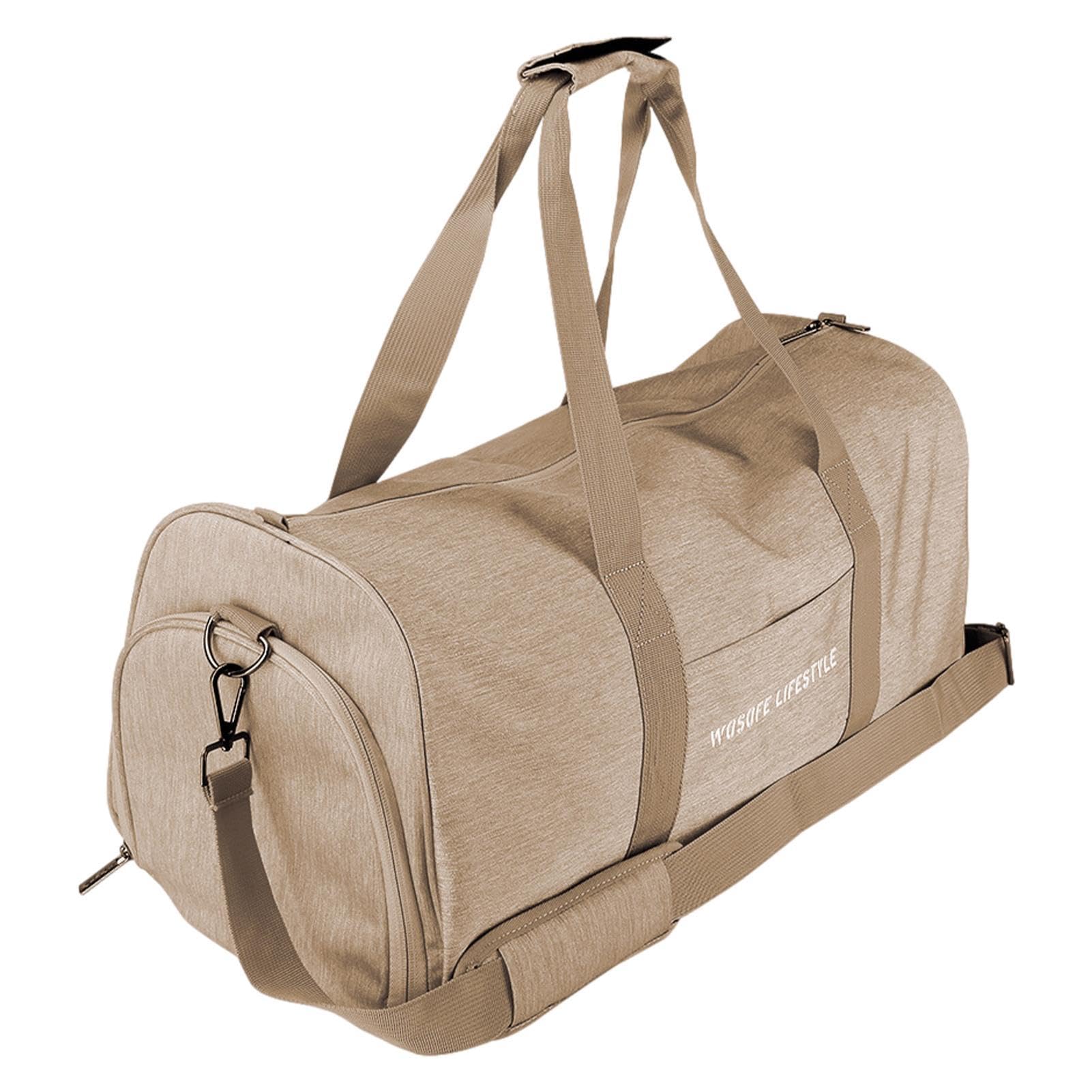 Weekender Reisetasche, Sport-Tragetasche mit mehreren Fächern, Schultertasche, Wochenendtasche, Übernachtungstasche, Handgepäcktasche für Yoga, Fitnessstudio, Reisen, khaki, Refer to ,