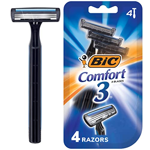 Bic Comfort 3 Razors for Men, Sensitive Skin, 4 Each (Pack of 3)