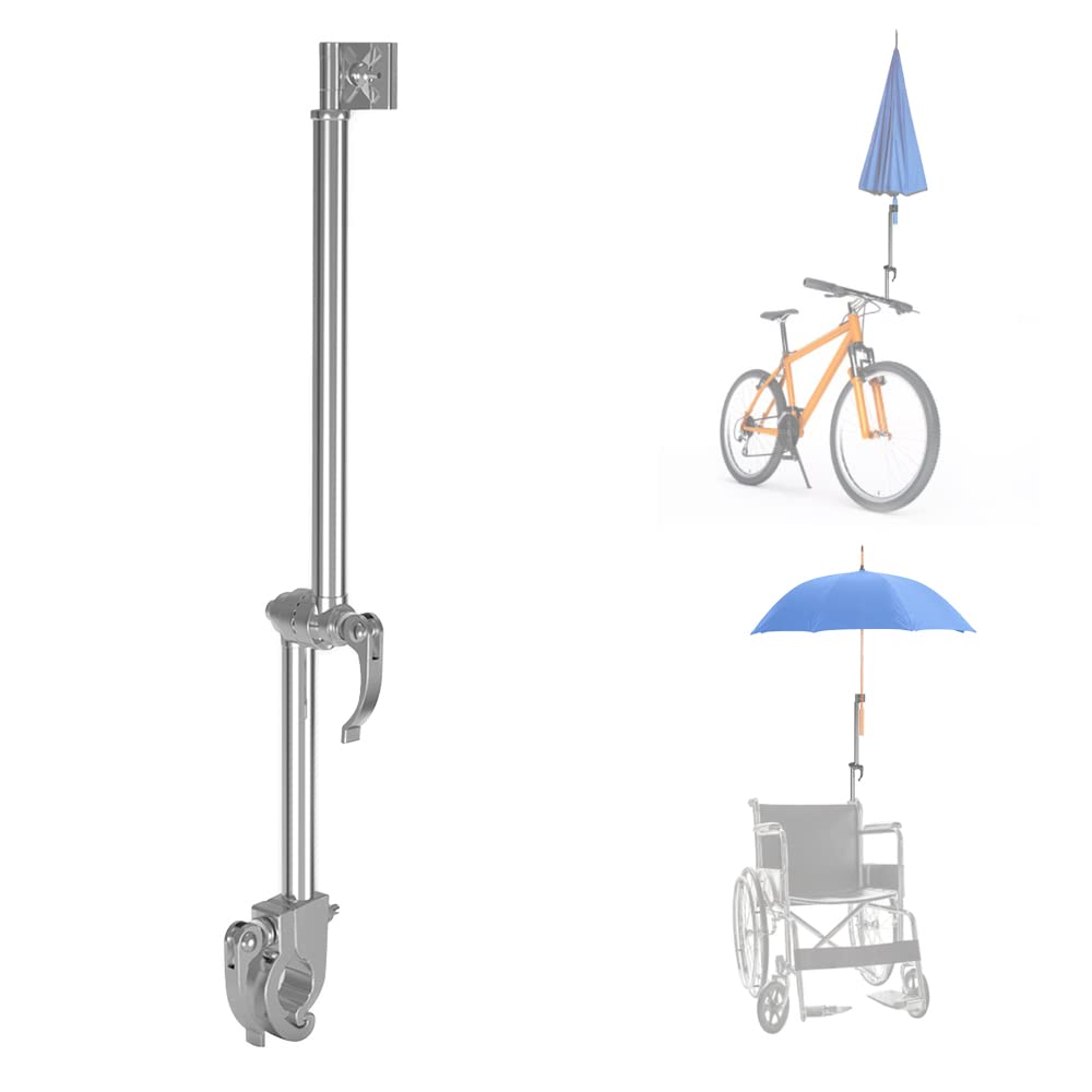 CHOYTONG Mobilitäts-Roller-Regenschirmhalter – Universal-Edelstahl-Faltbarer Montageständer für Fahrrad-Rollstuhl-Kinderwagen-Wagen (A)