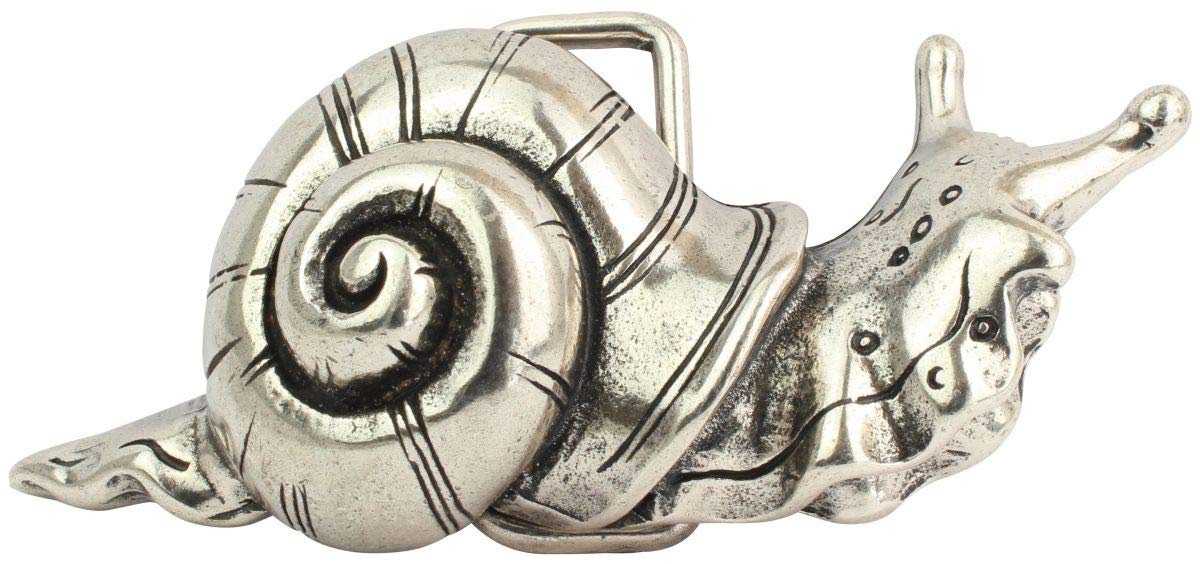 BELTINGER Gürtelschnalle Schnecke 4,0 cm | Buckle Wechselschließe Gürtelschließe 40mm Massiv | Wechselgürtel bis 4cm | Silber