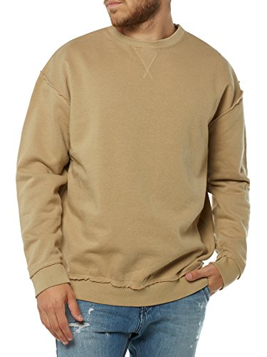 Urban Classics TB1590 Herren Sweatshirt Oversized Open Edge Crew Warm Sand, XL