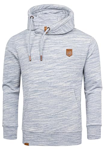 Amaci&Sons Herren Kapuzenpullover Basic Kontrast Sweatjacke Pullover Hoodie Sweatshirt 4072 Blau 3XL