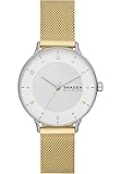 Skagen Uhr für Frauen, Riis Dreizeigeruhrwerk, Leder/Edelstahluhr Mit 36 Mm Gehäusegröße