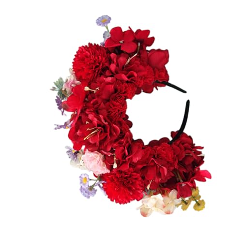 Buntes Blumen-Stirnband, Haarkranz, Hochzeitsparty, Kostüm, Kopfschmuck für Braut, Damen, modisches Haar-Accessoire, handgefertigter Blumen-Kopfschmuck