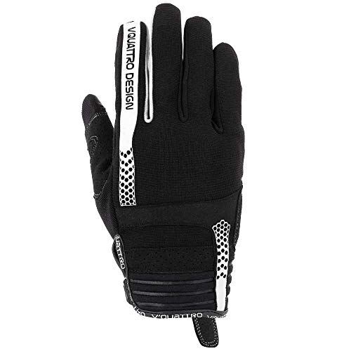 V Quattro Design Rush 18 Herren Handschuhe, Schwarz/Weiß, Größe 2XL