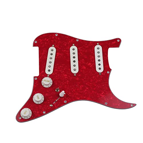 Geladenes Gitarren-Pickguard Geladene Vorgeführte Gitarren-Pickups SSS 6. 0s Stil Einzelne Spulen Alnico 5 Pickups 7-Wege-Verdrahtung Pickguard (Color : 5)