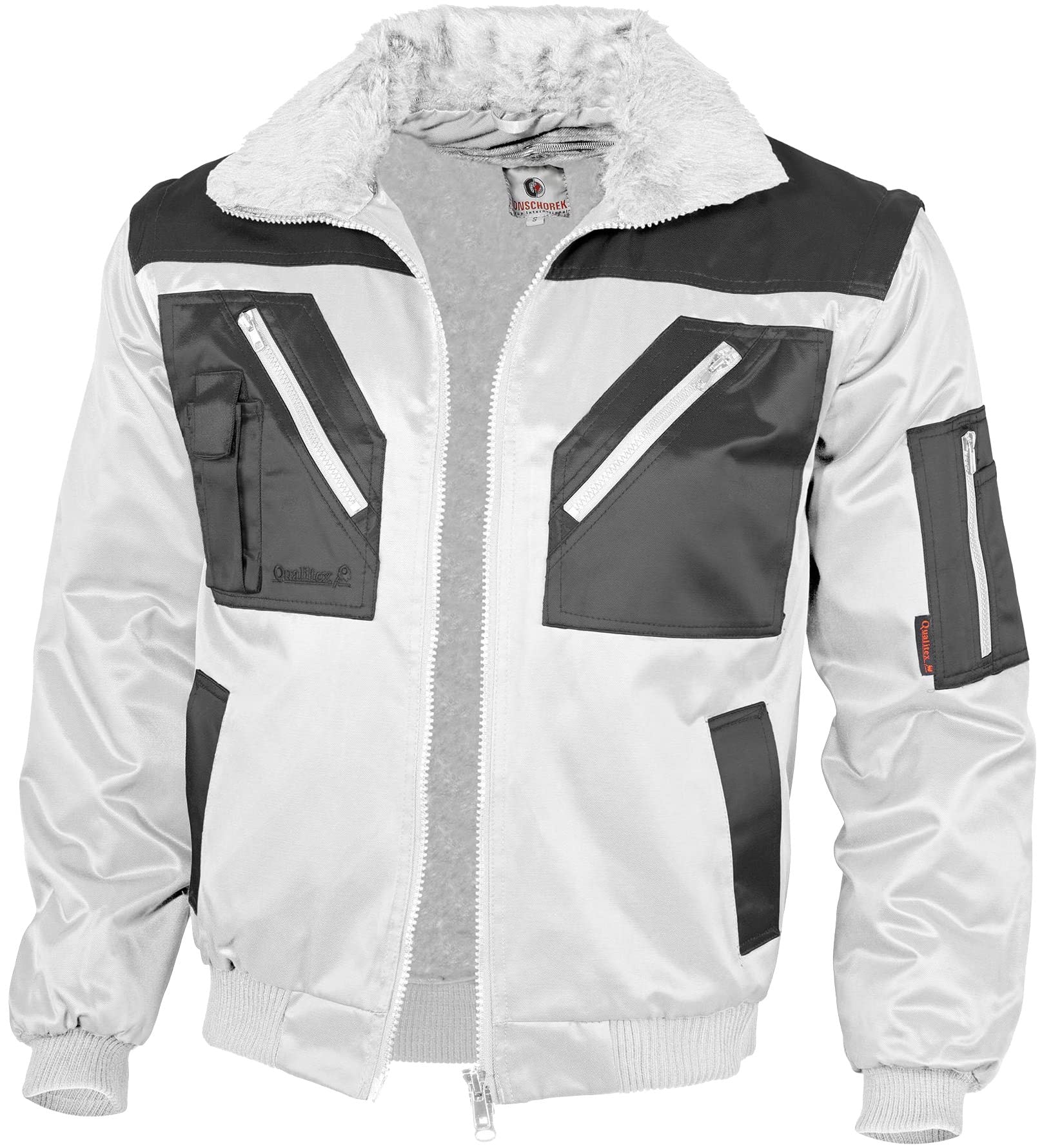 Qualitex - Pilotenjacke 4 in 1, Weiß/Grau, 4XL