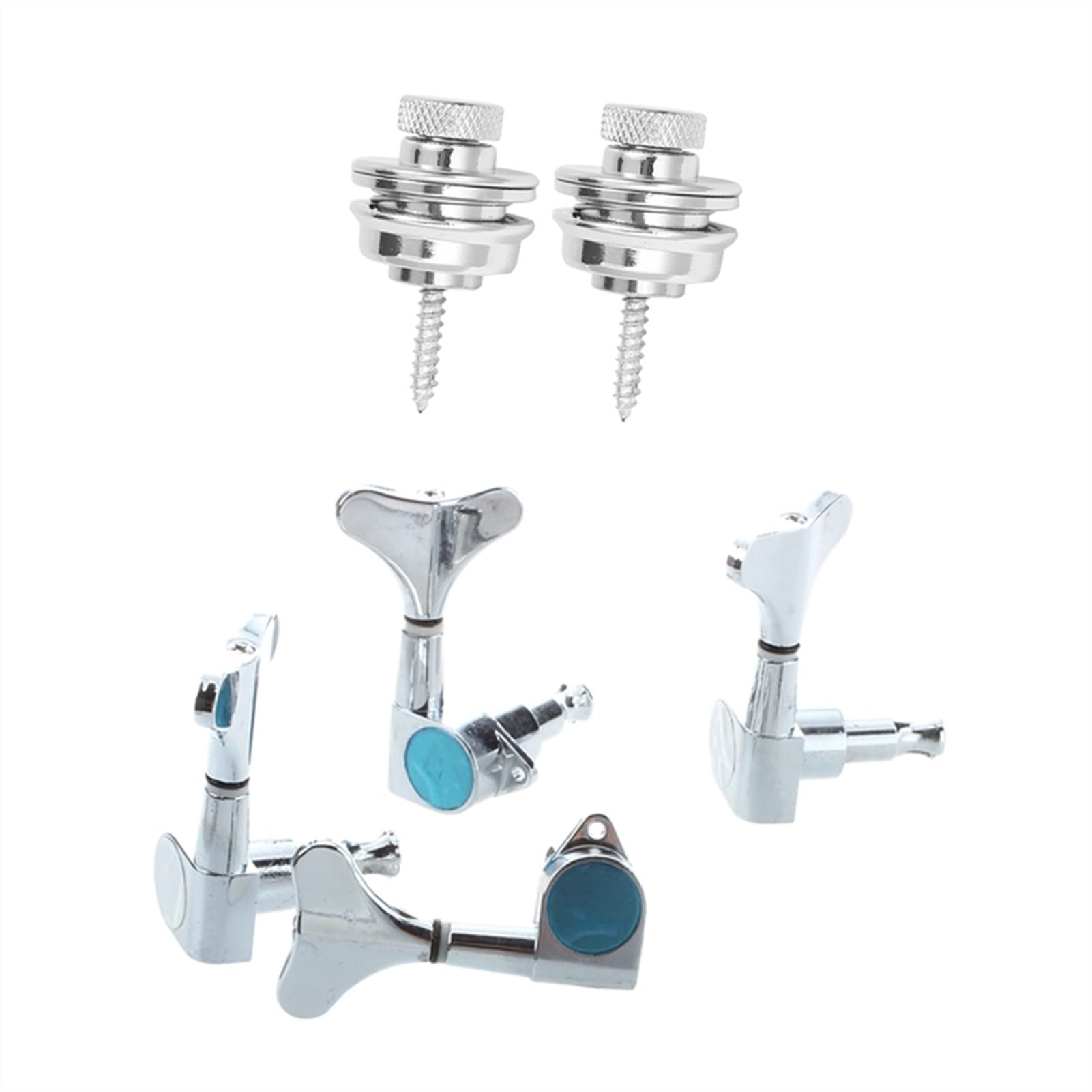 ALFAAL 1 Set Versiegelt Bass Tuning Pegs Tuner Machine Köpfe & 2 Stück Nonlip Gitarre Gurt Lock Guitar Gürtel Schnalle