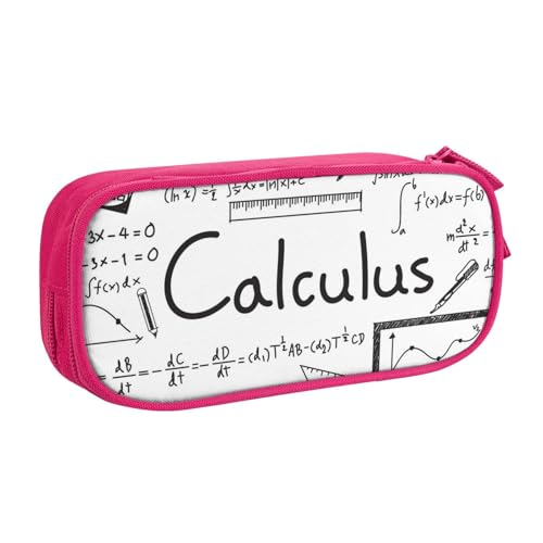 YFSGDLBN Federmäppchen mit mathematischer Geometrie, Geek Calculus, großes Fassungsvermögen, Doppel-Federmäppchen, tragbare Schreibwaren-Tasche, rose, Einheitsgröße, Münzfach