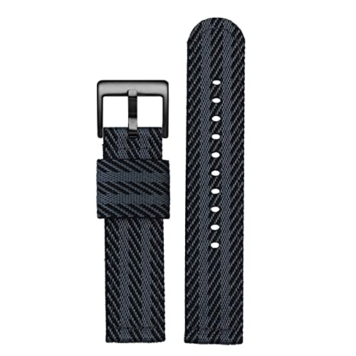 SCRUBY Mode gewebter Nylon Uhrenband für Omega Seahorse 300 Leinwand verdickte Sportgurt 18mm 20 mm 22 mm 24 mm(Black gray black,18mm)