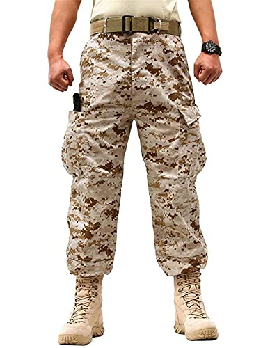 Idopy Herren Military Tactical Casual Camouflage Multi Pocket BDU Cargo Pants Hose, Acu, 36-41