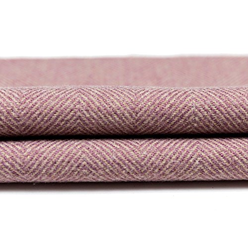McAlister Textiles Herringbone Tweed | Stoff als Meterware in Flieder Violett | Per Meter | 140 cm Breite | traditionelles gewobenes Fischgräten-Muster für Polster, Kissen, Vorhänge