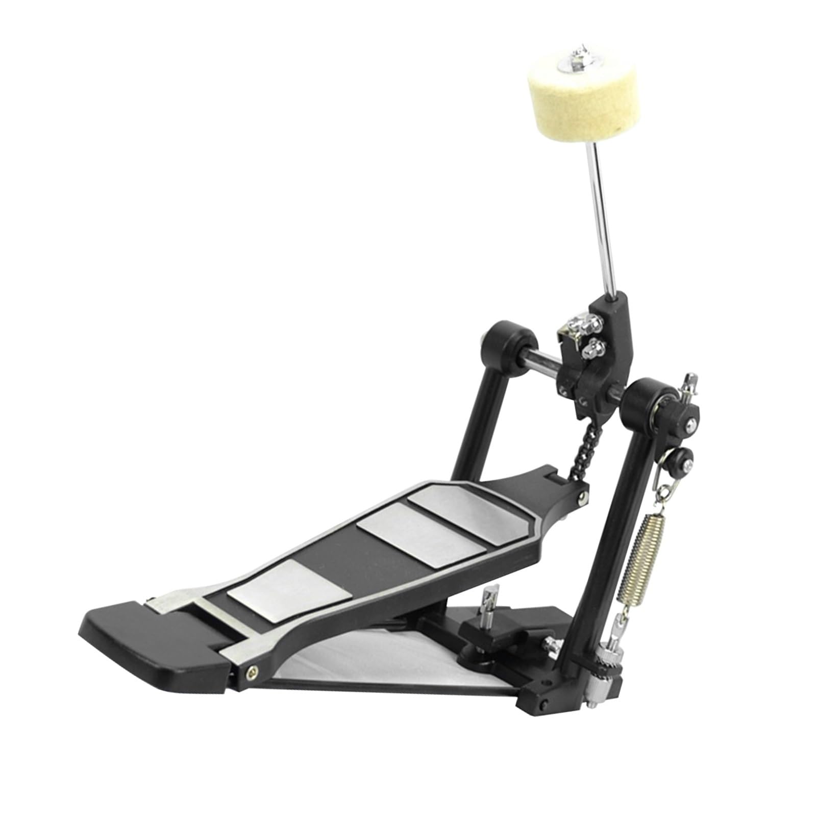 Schlagzeug pedal Instrumententeile, Einzelnes Bassdrum-Pedal, Austauschbarer, Verstellbarer Winkel, Schritt Auf Hammer, Doppelkette