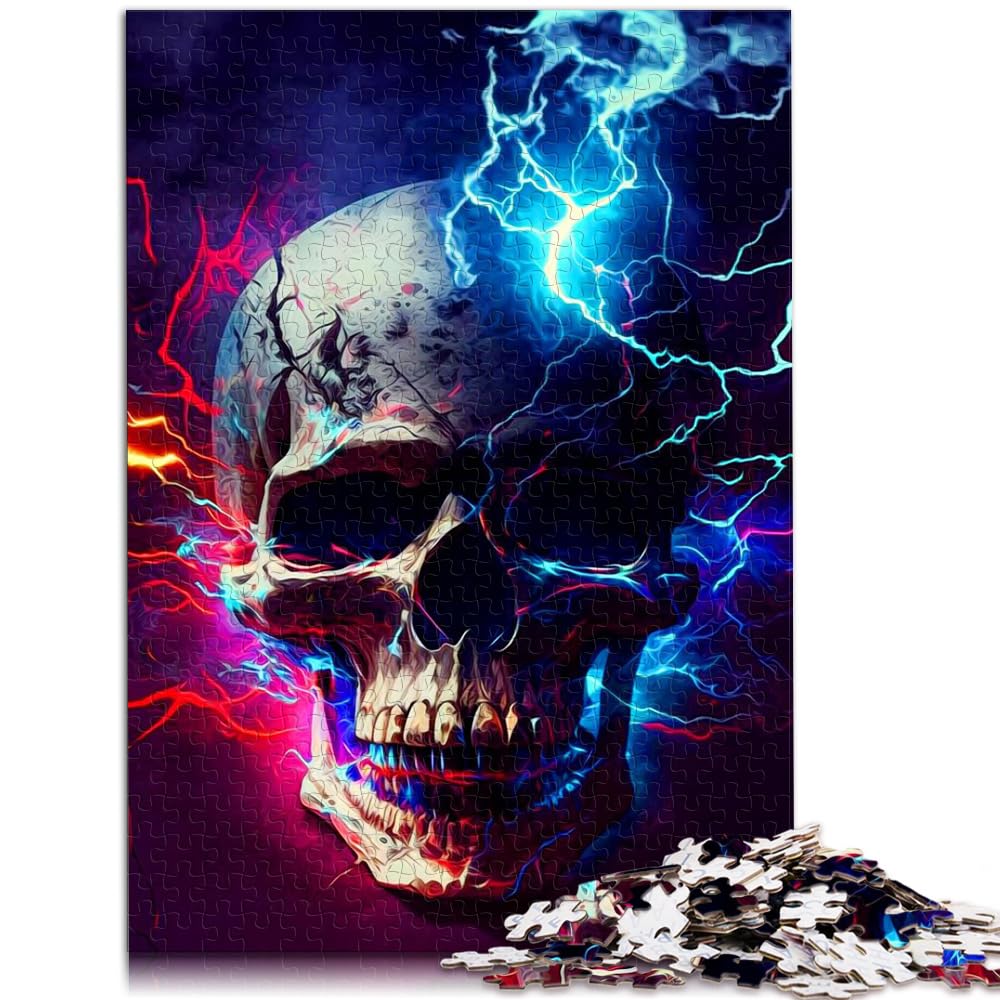 Puzzle für Totenkopf-Puzzle 1000 Teile für Erwachsene, Holzpuzzle, jedes Teil ist einzigartig – anspruchsvolles, unterhaltsames Familienspiel, 1000 Teile (50 x 75 cm)