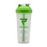 PerfectShaker Performa Shaker-Flasche, klassisch, grün, auslaufsicher, mit Actionstab-Mix-Technologie für Ihre Sport- und Fitnessbedürfnisse Spülmaschinenfest und bruchsicher