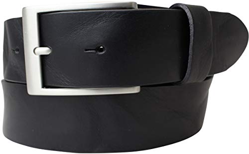 BELTINGER Gürtel aus Vollrindleder Used-Look 3,5 cm | Jeans-Gürtel für Damen Herren 35mm | Ledergürtel Vintage-Look | Schwarz 90cm