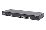 DIGITUS Modularer KVM Switch für DIGITUS KVM Konsolen, 8 Cat5 Ports, 8x Cat5 Dongle (VGA, USB, PS/2), bis zu 60m Übertragungsweg, Schwarz