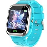 Smartwatch für Kinder- Jungen Mädchen Smartwatch Telefon mit SOS Spiele Kamera Stoppuhr Wecker Touchscreen Taschenlampe, Uhr Anruf Kinder Geschenke Geburtstag für Jungen und Mädchen (Blue)