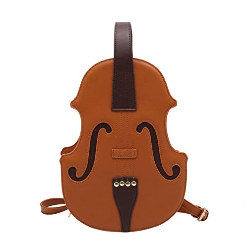 ohodhmnu Damen Tragetasche, Violinenform, PU-Leder, Rucksack, Schule, Handtasche, Reisen, Tagesrucksack für Teenager und Mädchen, blau, Small