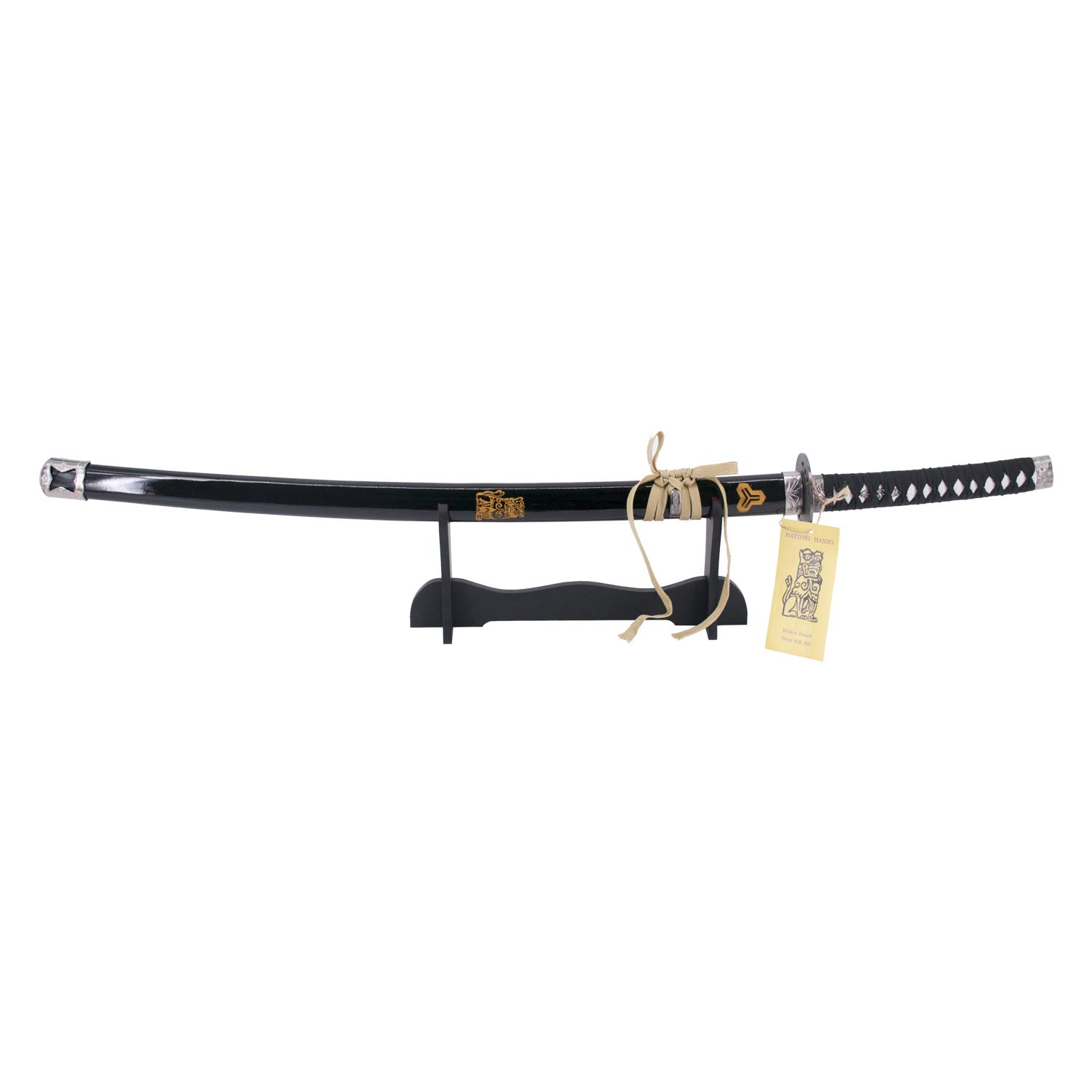 Katana S5014 Hattori Hanzo Kill Bill Die Braut inoffizielle Replik, 103 cm Stahlklinge, Griff mit schwarzer Wicklung, Löwendetail auf der Scheide und Klinge. Ref. S5014