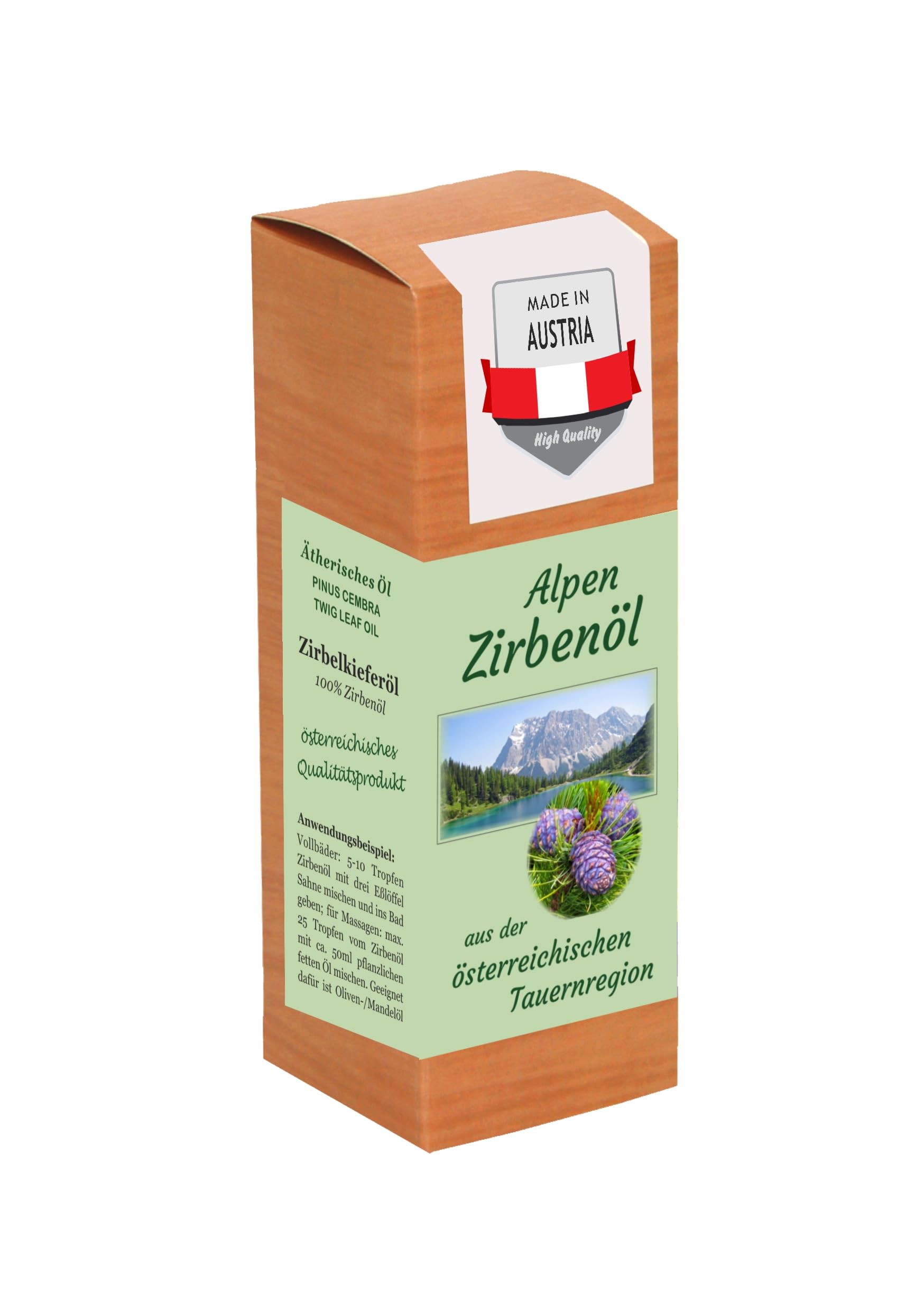 Alpen-Zirbenöl mit bestem Zirbenöl aus Österreich; zur Regeneration/Massage/Hautpflege; (30 ml)