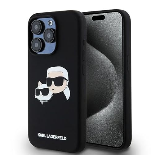 CG Mobile Karl Lagerfeld KLHMP15XSKCHPPLK Hülle für iPhone 15 Pro Max 6.7" Schwarz hardcase Silicone Karl & Choupette