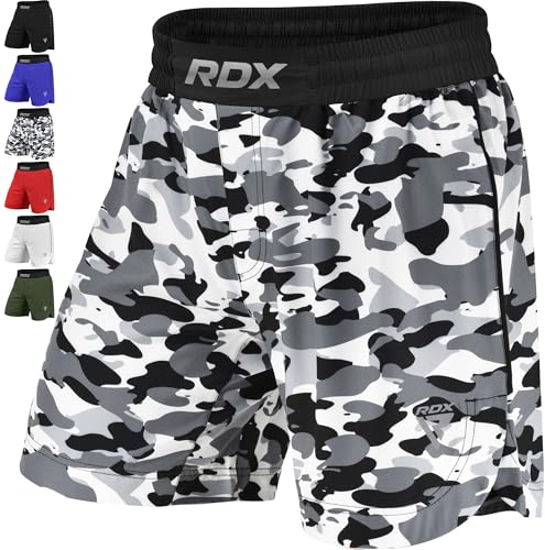 RDX MMA Shorts Sporthose Herren Kurz, Kampfsport Boxen Trainingshose Männer, Kickboxen Muay Thai Boxing Grappling Boxhose Sparring, Freefight Martial Arts Kampfshorts Fitness Laufhose Jogginghose