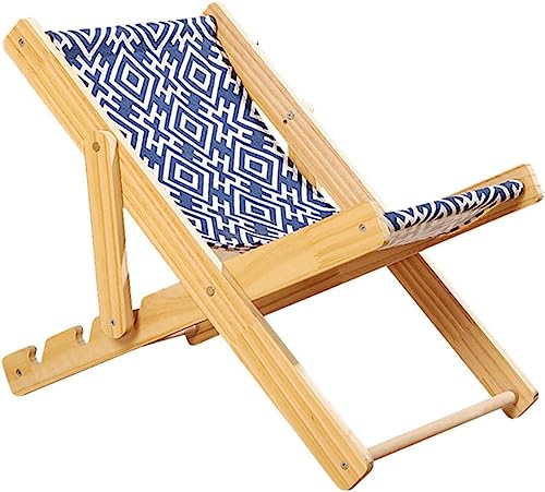 Verstellbares Katzenbett, Katzenliege, Sisal-Leinwand, kältefähiger Katzenstuhl, Freizeit, Katzenkratzbrett, universell, verschleißfest, Aummer aus Massivholz (Color : Blue Canvas)