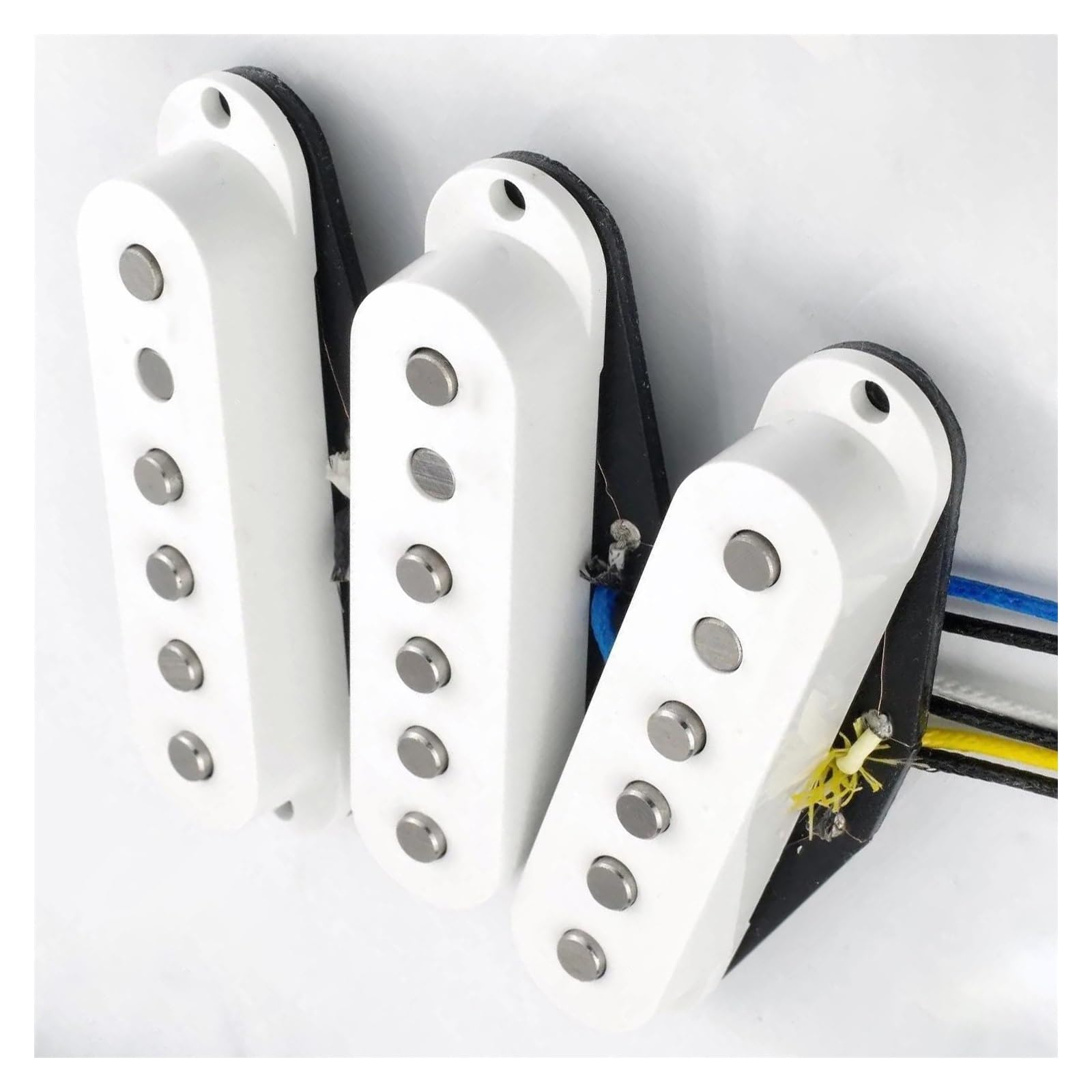 WEISSE Single Coil E-Gitarren-Tonabnehmer, Gitarren-Tonabnehmer-Teile-Set, Kunststoffspule Single-Coil-Tonabnehmer