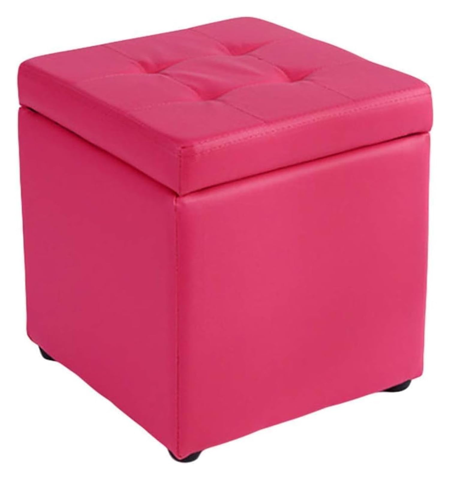 RAABYU Fußstütze Kunstleder Aufbewahrung Fußhocker Pouf Sitzbank,Würfel Mit Scharnier Top Organizer Box Pouf Truhe Einzelsitz-blau 30x30x35cm