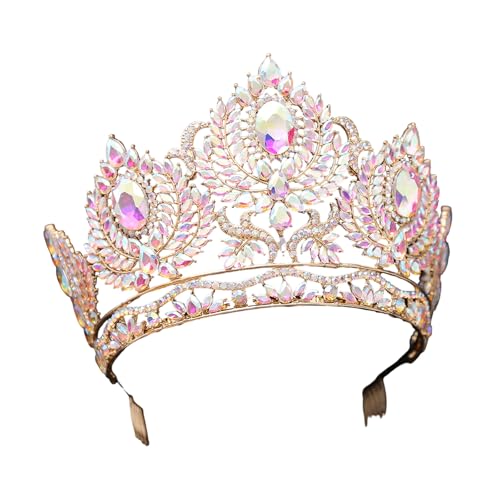 Meiliyizu Luxuriöse Tiaras mit Kristallbesatz, zarte Kristallkronen für Damen, stilvolle Tiaras mit Verzierungen