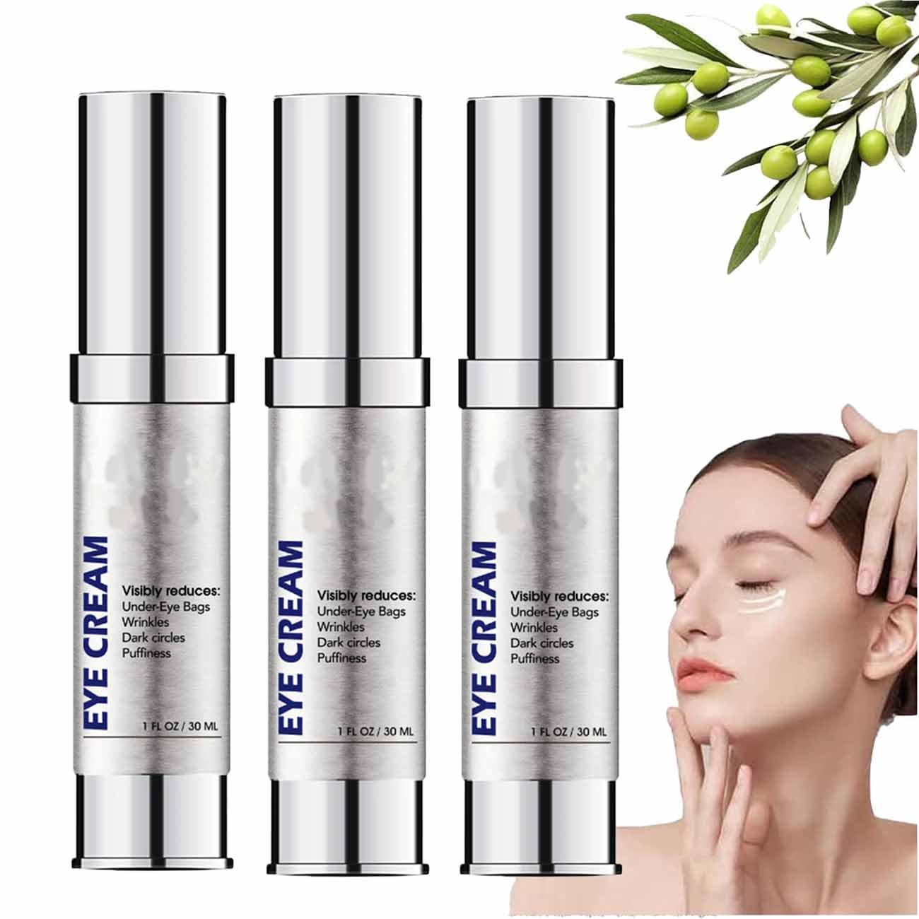 Glozie Instant Eye Lift,Glozie Eye Anti-Wrinkle Serum,Augenstraffungs-Augenbeutel-Creme,Anti-Aging-Augencreme,Augenbeutel-Entferner,Zeitlose Augencreme,Glätten Sie Falten,für Alle Hauttypen (3Pcs)