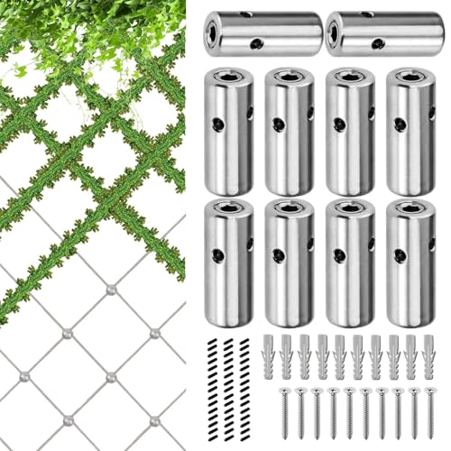 Drahtspalier Kit, Bauernhaus Edelstahl Wand Rankhilfe System Garten Wand Rankhilfe mit Schrauben Zylindrische Naben Inbusschlüssel Tragbares Ranksystem für Bauernhaus