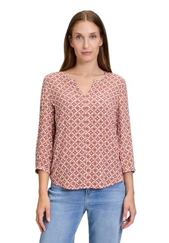 Cartoon Damen Casual-Bluse mit Muster Rosé/Camel,46