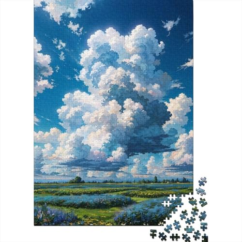 Sommersonnenuntergang-Holzpuzzle, Holzpuzzle 1000 Teile für Erwachsene, schwierige Puzzles, Lernspiele, Heimdekorationspuzzle. 29,53x19,69 Zoll