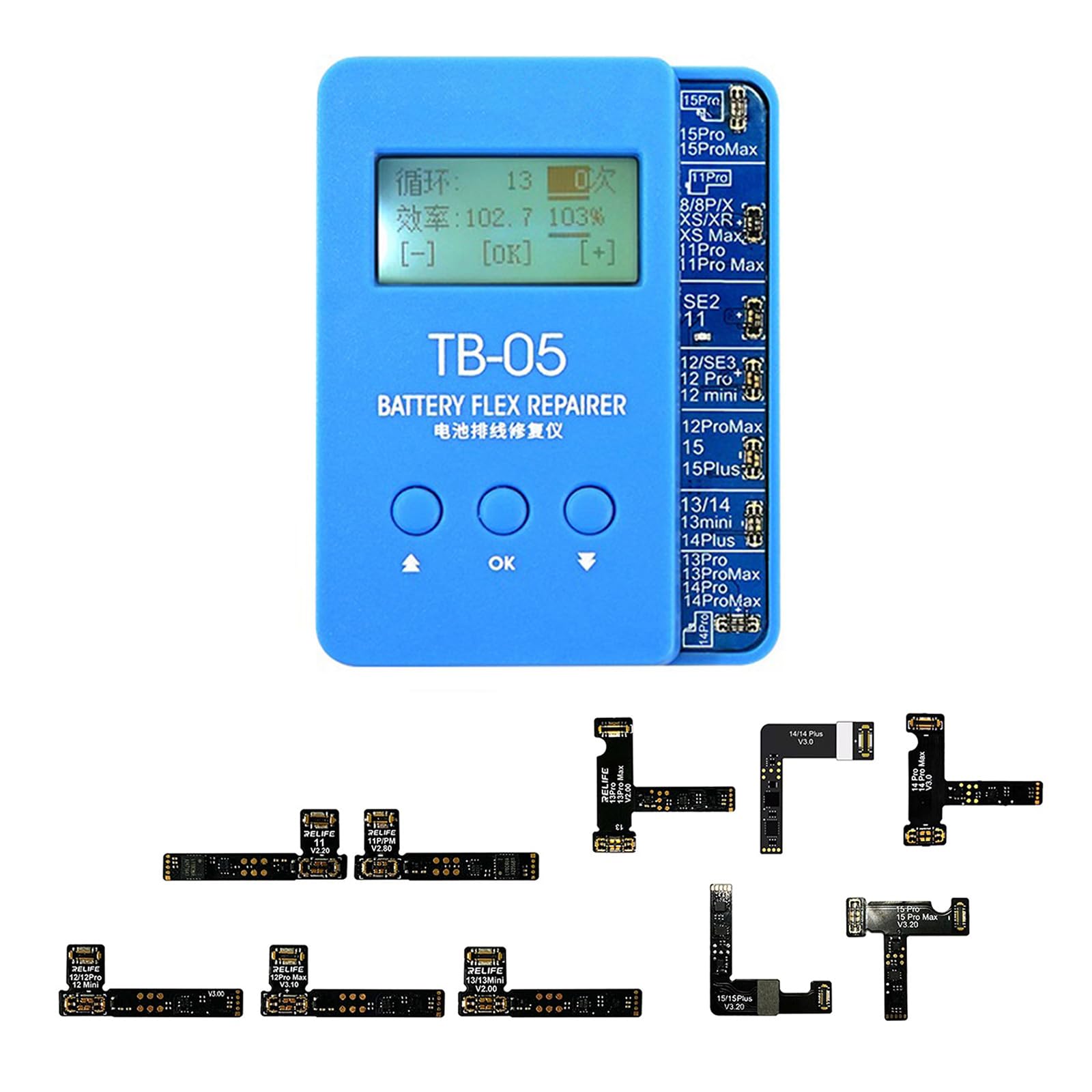 Avejjbaey Batteriekabel-Reparaturgerät, Kabelreparatur, Instrument, Batterieeffizienz, Gesundheitsfix-Programmierer für Telefon 11–15