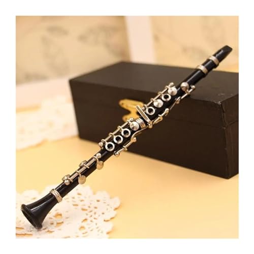 Ornamente für Musikinstrumente Klarinette Modell Mini Klarinette Flöte Display Modell Ornament Musikinstrument Miniatur Schreibtisch Dekor Mit Schwarz