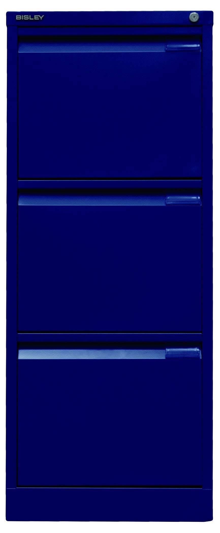 BISLEY Hängeregistraturschrank, einbahnig, DIN A4, 3 HR-Schubladen, Metall, 639 Oxfordblau, 62.2 x 41.3 x 101.6 cm