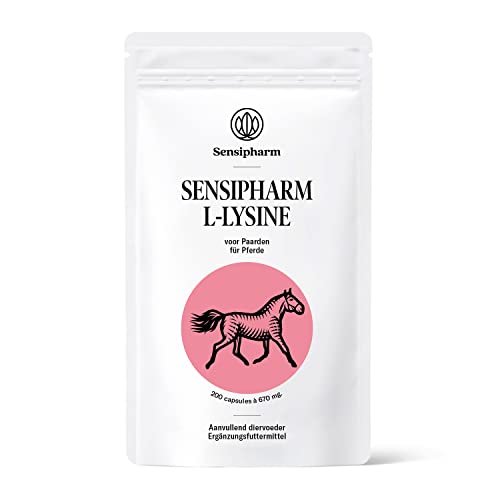 Sensipharm L-Lysin für Pferde | 200 Kapseln á 670 mg Zur Vorbeugung & Unterstützung des Immunsystems | Ohne Zusätze | Hochdosiert