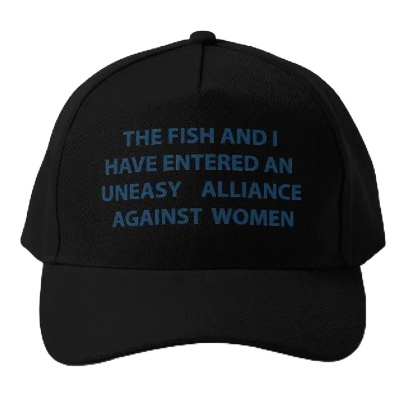 Baseballmütze The Fish and I Fish Fears Me Woman F Baseballmütze Bedruckt Einfarbig Snapback Outdoor Cap Herren Damen Schwarz Sport Lässig