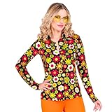 WIDMANN MILANO PARTY FASHION - 60er Jahre Bluse für Damen, Hippie, Reggae, Flower Power, Disco Fever, Schlagermove