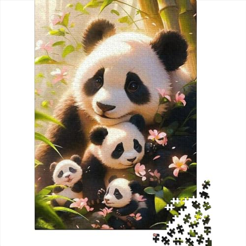 1000 Teile für Erwachsene Schwierige Puzzles Panda Holzpuzzles Puzzles für Erwachsene Teenager Lustige Familienpuzzles für Erwachsene (Size : 75x50cm)