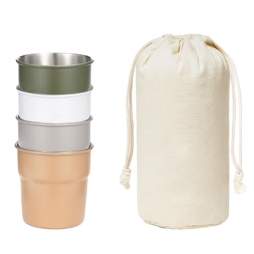 PLCPDM 300 Tragbare Camping Trinken Tasse Stapelbare Kaffee Tasse Tourist Geschirr Outdoor Edelstahl Tasse Picknicks Utensilien