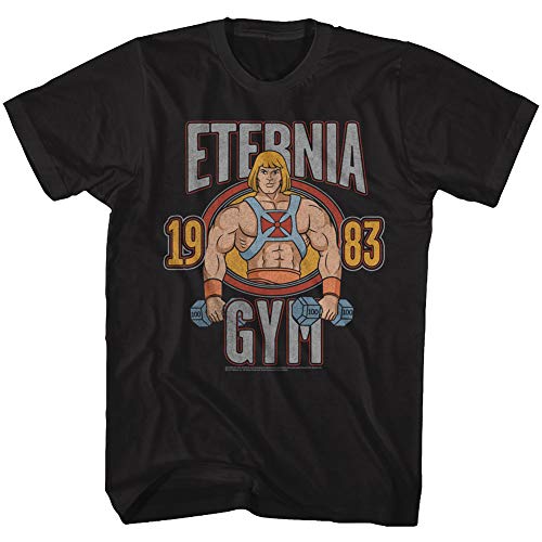 T-Shirt Masters of The Universe TV-Serie 1983 He Man Eternia Gym Muscles - Schwarz - X-Groß